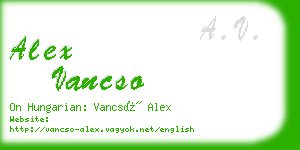 alex vancso business card